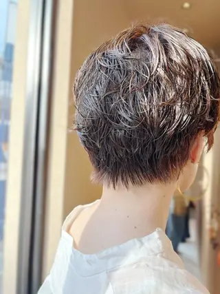 ショート パーマ くびれミディアム/似 合わせ/鎌倉/edAのヘアスタイル