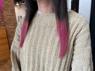 ミディアム カラー ヘアカラー&縮毛矯正 STAR☆RIVERのヘアスタイル