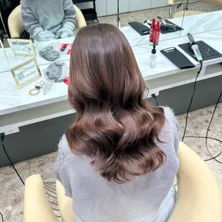 セミロング カラー 髪質改善/ダブル カラー/Akaneのヘアスタイル