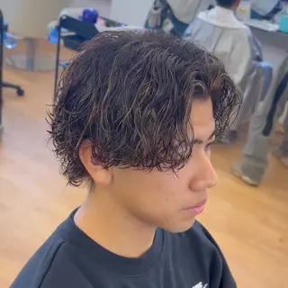 ミディアム パーマ メンズ 【メンズ特化美容師】 大河内 名駅のヘアスタイル