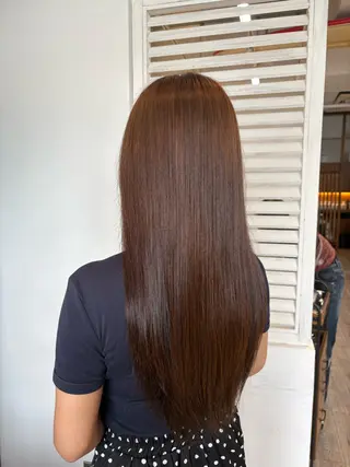 ロング カラー 安部 美里のヘアスタイル