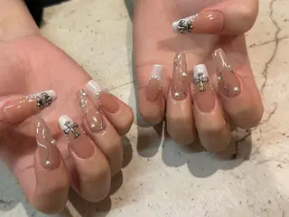 ネイル 韓国/ワンホン/長さ 出しつけ放題🎀のネイルデザイン