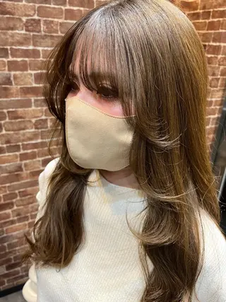 ミディアム カラー パーマ ヘアアレンジ メンズ キッズ ネイル マツエク・マツパ アイブロウ 久木原 ゆりのヘアスタイル