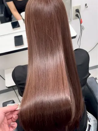 ロング カラー 透明カラー✨ ブラウンカラーひなたのヘアスタイル