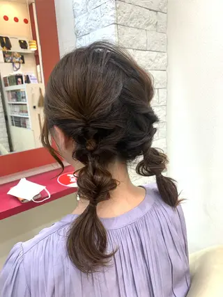 セミロング ヘアアレンジ 櫻井 なんなのヘアスタイル