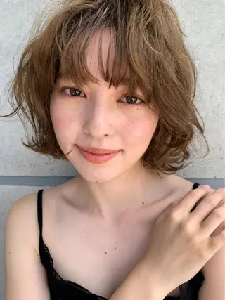 ショート カラー パーマ ヘアアレンジ 🎀愛されモテヘア♡ 梅澤夏基🎀のヘアスタイル