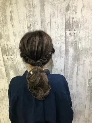 ミディアム カラー ヘアアレンジ Agu hair 清尾 浩昭のヘアスタイル