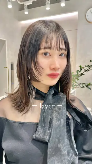 ミディアム 表参道レイヤーカット 髪質改善山岸季生のヘアスタイル