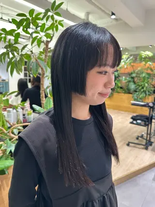 ロング 切りっぱなし/髪質 改善矯正/さやか🫧のヘアスタイル