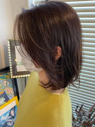 ミディアム パーマ エイジングケア/大人 デザイン/FRAMEのヘアスタイル