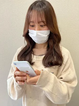 セミロング カラー 外国人対応 佐久間のヘアスタイル