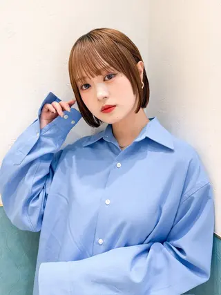 ショート カラー 似合わせボブ💓/ 美髪縮毛✨豊嶋龍佑のヘアスタイル