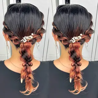 ロング ヘアアレンジ ヘアメ🎀ハイトーン 🩵エクステ🪄しほのヘアスタイル