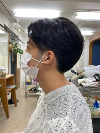 ミディアム メンズ 髪質改善QOLU 石川のヘアスタイル