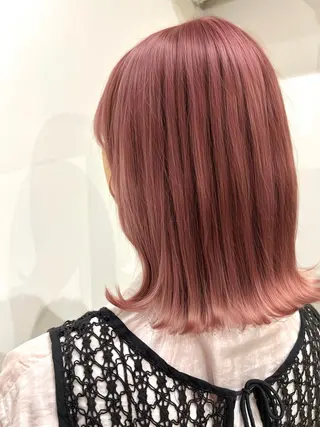 セミロング カラー 草野ゆずき⌇縮毛矯正 ⌇Wカラー⌇レイヤーのヘアスタイル