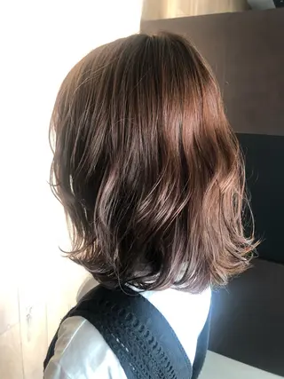 ミディアム ヘアアレンジ Aya/四条烏丸/ 酸性ストレートのヘアスタイル