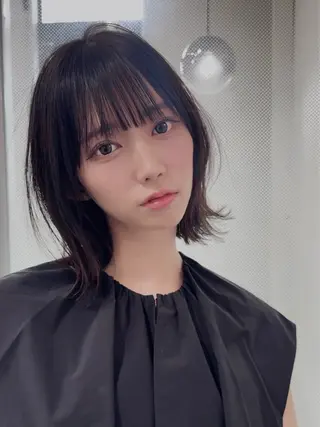 ミディアム レイヤー縮毛矯正 カラー/虎白のヘアスタイル