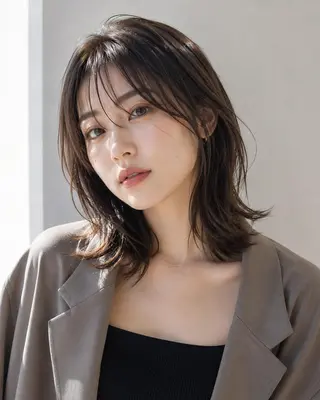 ミディアム 女性カット&カラー モデル⭐️大坂望心のヘアスタイル