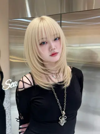 ロング カラー 韓国風レイヤー特化 美容師/リョウヤのヘアスタイル