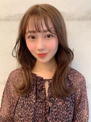 ミディアム カラー 透明感カラー✂︎ /縮毛矯正/YUKAのヘアスタイル