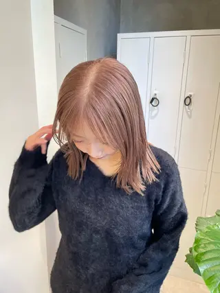 ショート hana🍑 ブリーチなしピンクのヘアスタイル