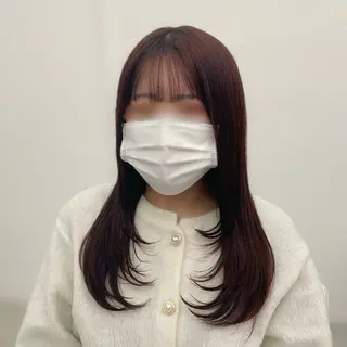 セミロング カラー 髪質改善×ブリーチ なしカラー/桃愛のヘアスタイル