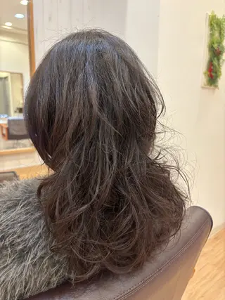 ミディアム パーマ すなが/ハイライト モデル募集中のヘアスタイル