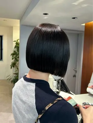 ショート ぱつっとボブ/ ボブ特化/タッセルのヘアスタイル