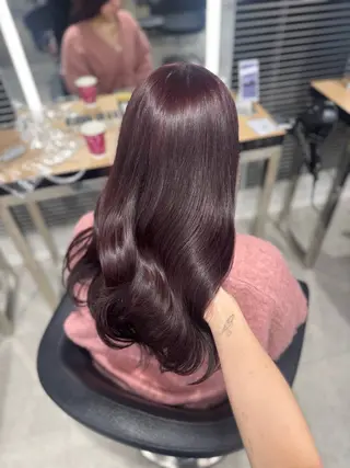 セミロング カラー ヘアアレンジ 🤍淡色ピンク&ラベ ンダーYUKI🤍のヘアスタイル
