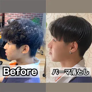 ショート パーマ メンズ 脱縮毛矯正パーマ メンズパーマ平野渋谷のヘアスタイル