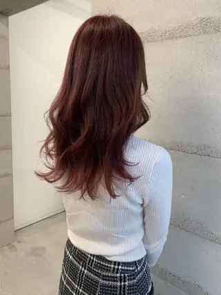 ミディアム カラー 透明感カラー✂︎ /縮毛矯正/YUKAのヘアスタイル