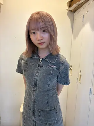 ミディアム nacoハイトーン ベージュ🍒のヘアスタイル