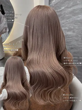 ロング カラー 🤍韓国風レイヤー/ 艶髪🤍鳥越美羽のヘアスタイル