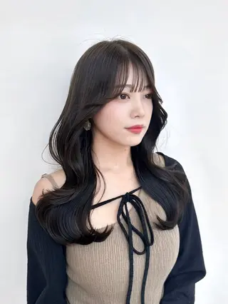 ロング カラー 🇰🇷韓国風くびれ ヘア🇰🇷中村優大のヘアスタイル