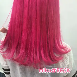 セミロング カラー ブロンド/艶カラー/ レイヤー/MIKUのヘアスタイル