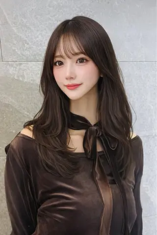 ロング カラー パーマ 🤍韓国風レイヤー/ 艶髪🤍鳥越美羽のヘアスタイル