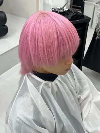 ショート カラー 新宿/ハイトーン/ シールエクステ 祐介のヘアスタイル