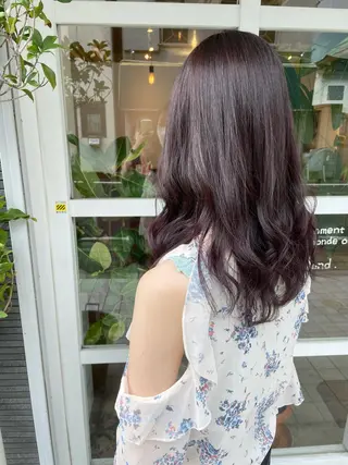 セミロング カラー パーマ ヘアアレンジ 鴫原 亜弥のヘアスタイル