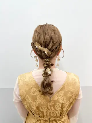 セミロング ヘアアレンジ 似合わせレイヤー/ 美髪縮毛矯正/ミナエのヘアスタイル