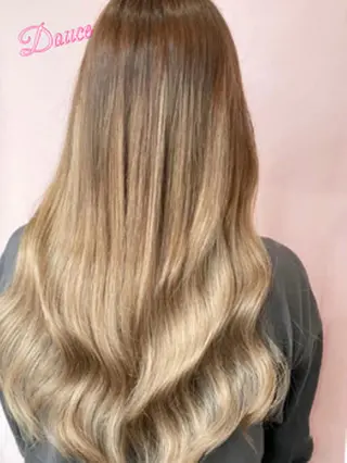 ロング カラー ヘアアレンジ 大阪レミーエクステ チビ編み込みのヘアスタイル