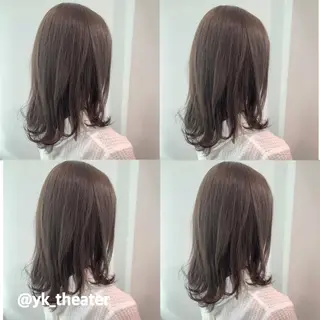 ミディアム カラー パーマ ヘアアレンジ 透明感カラー/ レイヤー　YUKAのヘアスタイル
