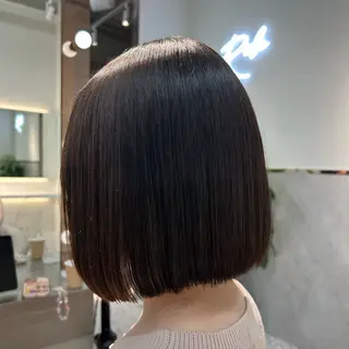 ミディアム カラー ボブ/縮毛矯正 jionのヘアスタイル
