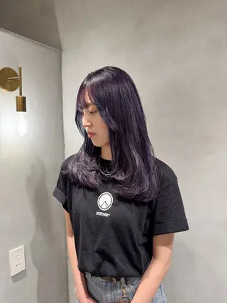 セミロング カラー 💛ブリーチカラー /ブリーチ縮毛💛のヘアスタイル