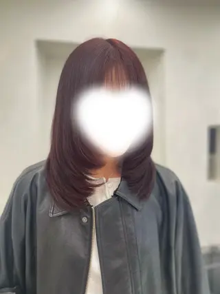 ミディアム カラー トレンド暖色ヘア🍒 miu🍒のヘアスタイル