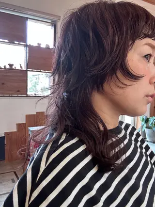 ミディアム カラー 若松 絵美のヘアスタイル