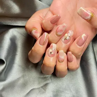 ミディアム カラー パーマ ヘアアレンジ メンズ キッズ ネイル マツエク・マツパ アイブロウ el. by Aoのネイルデザイン