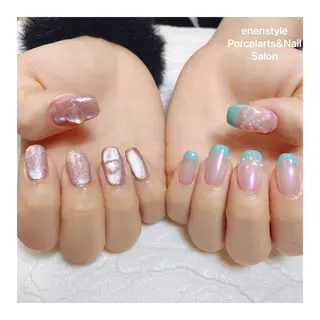 ミディアム ネイル 🐾enen style 🐾のネイルデザイン