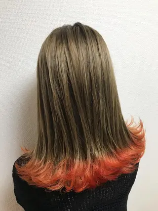 セミロング カラー パーマ ヘアアレンジ ネイル マツエク・マツパ 吉川 宙翔のヘアスタイル