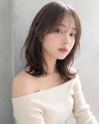 ミディアム カラー loty すずなのヘアスタイル