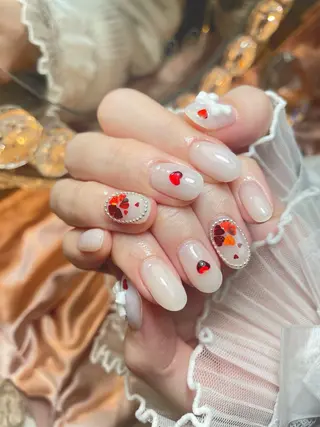 ネイル 24時まで❤︎韓国、 ワンホンネイルのネイルデザイン